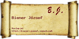 Biener József névjegykártya